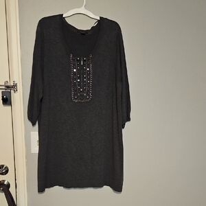 Style & Co. Gray Tunic with Embellished Front